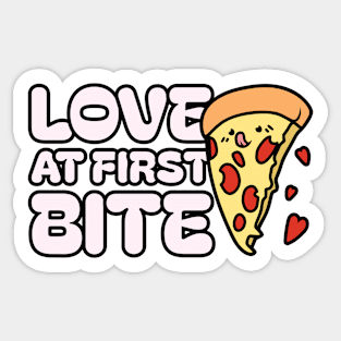 Love At First Site | Funny Pizza Lovers Sticker